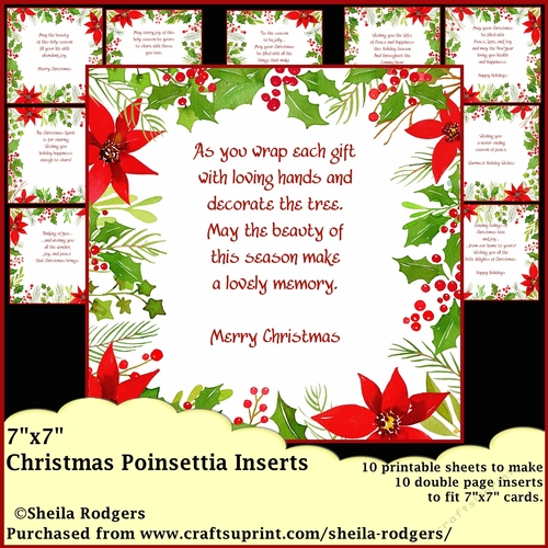 7 x 7 CHRISTMAS POINSETTIA INSERTS CUP985585_66 Craftsuprint
