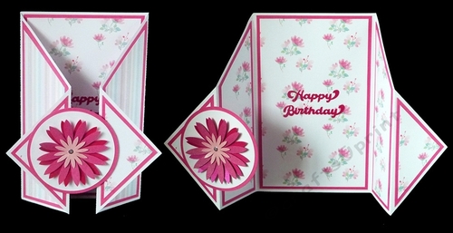 Double Z Fold Flower Card CUP1336201 40382 Craftsuprint