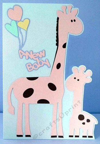 New Baby Giraffe Card - CUP855156_40382 | Craftsuprint