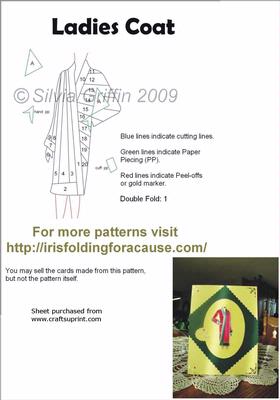 Ladies Coat Iris Folding Pattern - CUP21766_262 | Craftsuprint