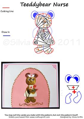 Teddy Bear Nurse Pattern Print Backpack main image 0