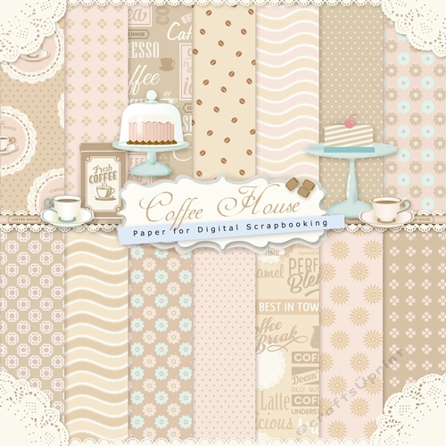 Coffee House Paper Kit - CUP787558_79379 | Craftsuprint