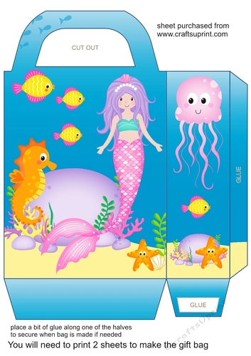 Little mermaid gift bag 3 - CUP1010676_659 | Craftsuprint