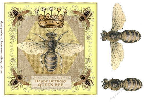 Queen bee birthday card front - CUP1051144_659 | Craftsuprint