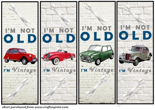 4 Vintage car toppers/bookmarks 1 - CUP1157683_659 | Craftsuprint