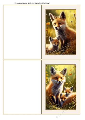 Notelets With Fox Pattern 2 Fox and babies notelets 2 - CUP1209695_659 | Craftsuprint