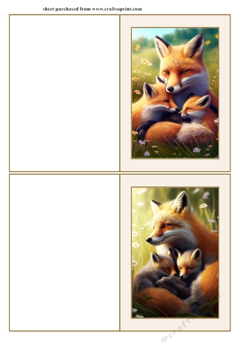 Notelets With Fox Pattern 2 Fox and babies notelets 4 - CUP1209697_659 | Craftsuprint