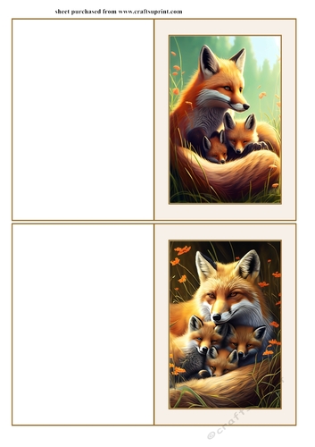 Notelets With Fox Pattern 2 Fox and babies notelets 6 - CUP1209699_659 | Craftsuprint