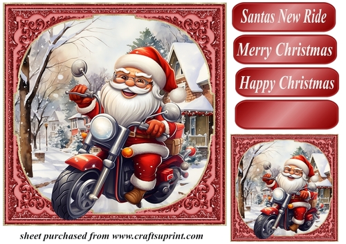 Santa Ride Design Santas new ride card front 5 - CUP1232244_659 | Craftsuprint