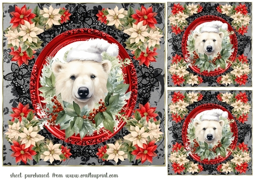 Snow Polar Bear Christmas Pattern Print Luggage Cover Protector