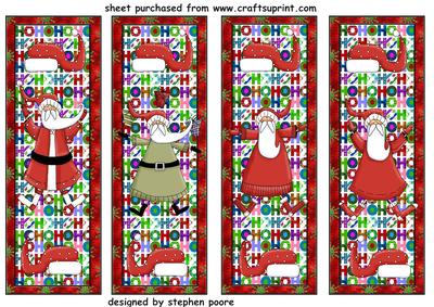 4 Santa Bookmarks/toppers 2 - CUP242473_659 | Craftsuprint
