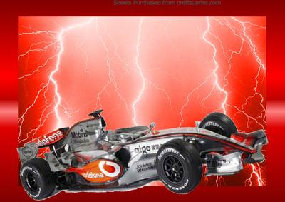 Fire Red Formula 1 Race Car on Lightning Background 1 of 2 - CUP197216 ...