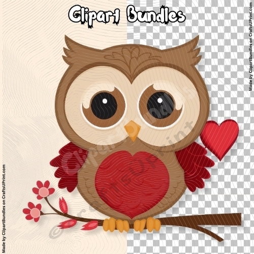 Cute Chibi Valentine Owl Clipart (4096px x 4096px, 300dpi, .png file ...