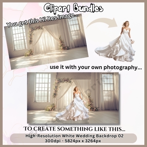 White Wedding Backdrop 02 - High Quality PNG File, 5824px x 3264px ...