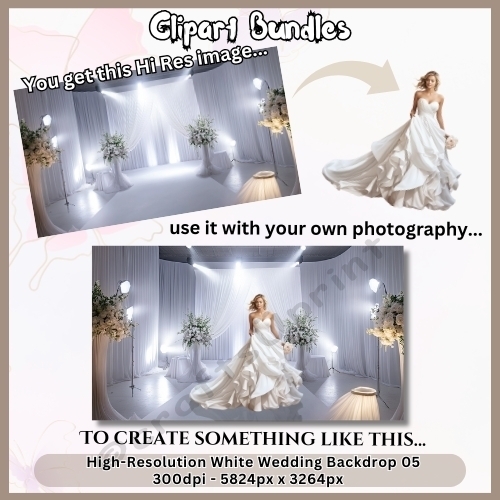 White Wedding Backdrop 05 - High Quality PNG File, 5824px x 3264px ...