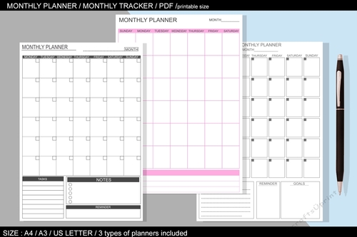 Monthly planner printable - CUP1036149_83612 | Craftsuprint