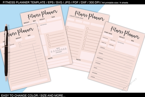 Fitness planner printables - CUP1105556_83612 | Craftsuprint