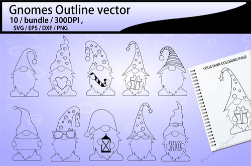 Gnomes outline cutting files - CUP1171136_83612 | Craftsuprint