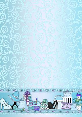 Aqua Girly Accessories Backing Paper - CUP167916_422 | Craftsuprint