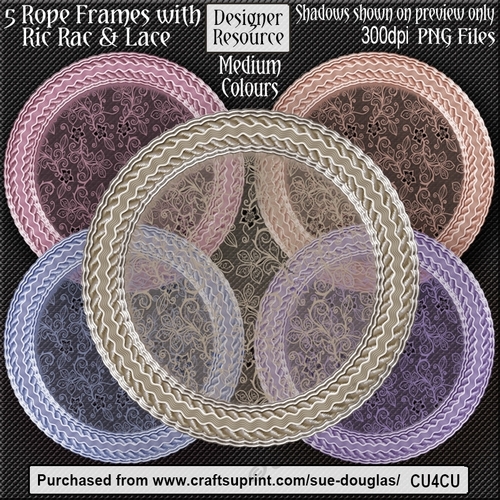Designer Resource – Rope Frames with Ric Rac & Lace Medium CU4CU ...
