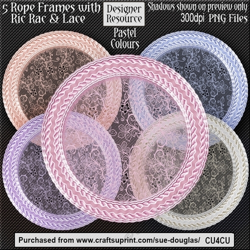 Designer Resource – Rope Frames with Ric Rac & Lace Pastel CU4CU ...