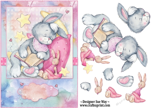 Story Time Rabbit A5 Card Front Topper and Decoupage - CUP1213039_38 ...