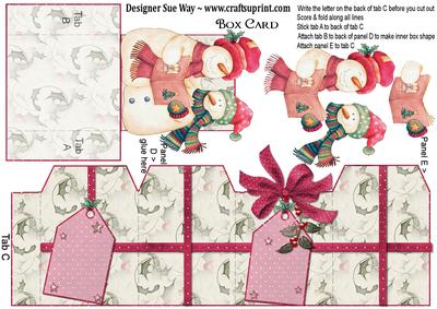 Christmas Caroling Snowmen Box Card - CUP260604_38 | Craftsuprint