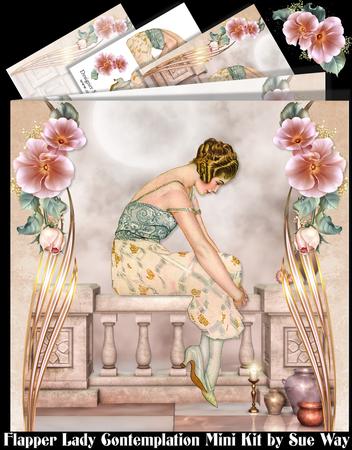1920's Flapper Lady Contemplation Mini Kit - CUP667389_38 | Craftsuprint