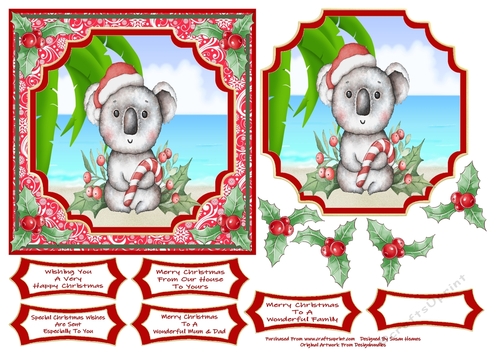 Sweet Koala Christmas Wishes 6x6 - CUP1172679_846 | Craftsuprint