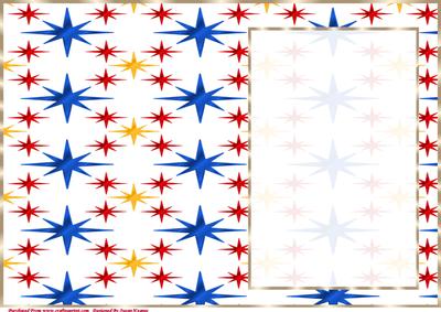 Multi Stars on White Insert, with Border - CUP538315_846 | Craftsuprint