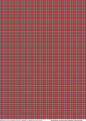 A4 Red Tartan Background Sheet - CUP275216_489 | Craftsuprint