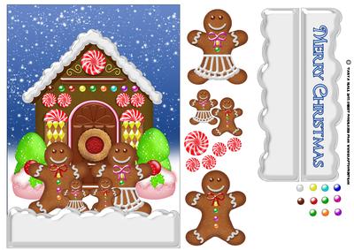 Gingerbread Christmas Greeting Quick Card - CUP274827_1446 | Craftsuprint