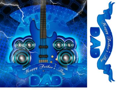 Father's Day Card with Guitar Modern - CUP314723_1446 | Craftsuprint