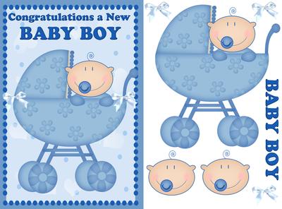 Baby Boy Congratulations Quick Card - CUP331609_1446 | Craftsuprint