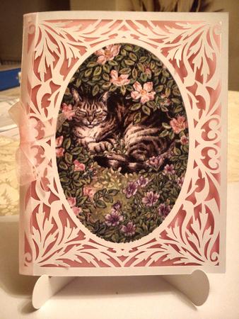 Beautiful Cut And Print Card Template Garden Cat File - CUP705890_1929 ...