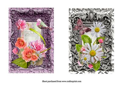 Framed Flowers Two 7x5 Cards - CUP532292_33 | Craftsuprint