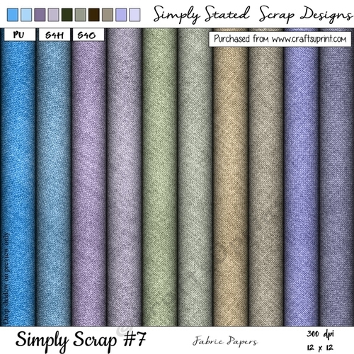 Simply Scrap 7 Fabric Papers 12 x 12 CUP949022_95318 Craftsuprint