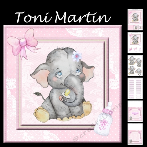 New Baby Girl Elephant Decoupage Mini Kit CUP1091519_1894 Craftsuprint