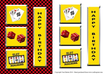 Casino Birthday Card Topper &amp; Decoupage - CUP583489_1894 | Craftsuprint