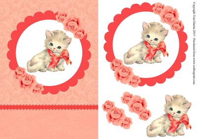 Kitten & Roses Topper & Decoupage - CUP607117_1894 | Craftsuprint