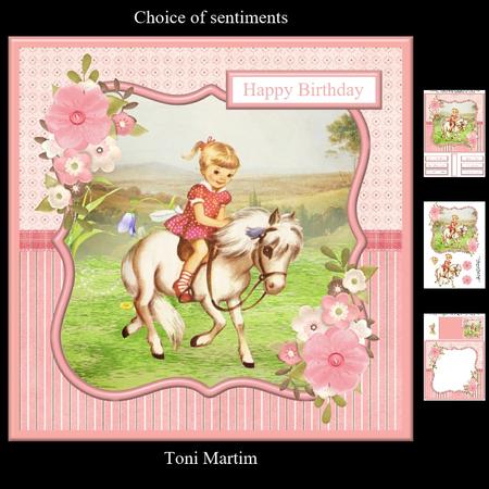 Girl & Pony - Horse Riding - Card Mini Kit & Decoupage - CUP675384_1894 ...