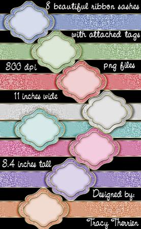 Ribbon Sashes with Gold Tags - CUP387240_1771 | Craftsuprint