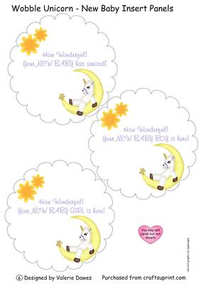 Unicorn New Baby Rocker Card - Insert Panels - CUP47427_203 | Craftsuprint