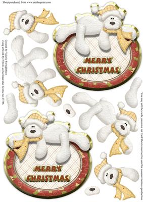 Merry Christmas Card Toppers or Christmas Decoration - CUP213448_880 | Craftsuprint