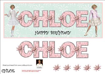 Chloe == Large 3D Dl Card - CUP209418_116 | Craftsuprint