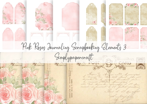 Pink Roses Journaling Scrapbooking Elements 3 - CUP1144431_43136 ...