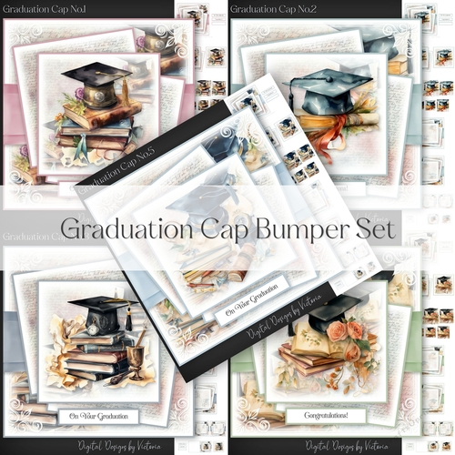 Graduation Cap Bumper Set CUP1210005_43136 Craftsuprint