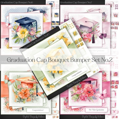 Graduation Cap Bouquet Bumper Set No.2 CUP1210863_43136 Craftsuprint