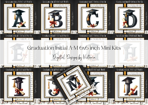 Graduation Initial Graduation Initial A-M 6x6 inch Mini Kit - CUP1381930_43136 | Craftsuprint