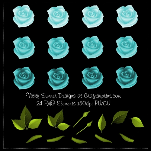 Soft Aqua Roses - CUP771789_43136 | Craftsuprint